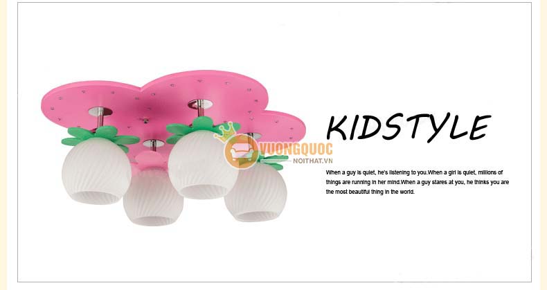 Đèn ốp trần cho bé màu hồng dễ thương uhs111-10